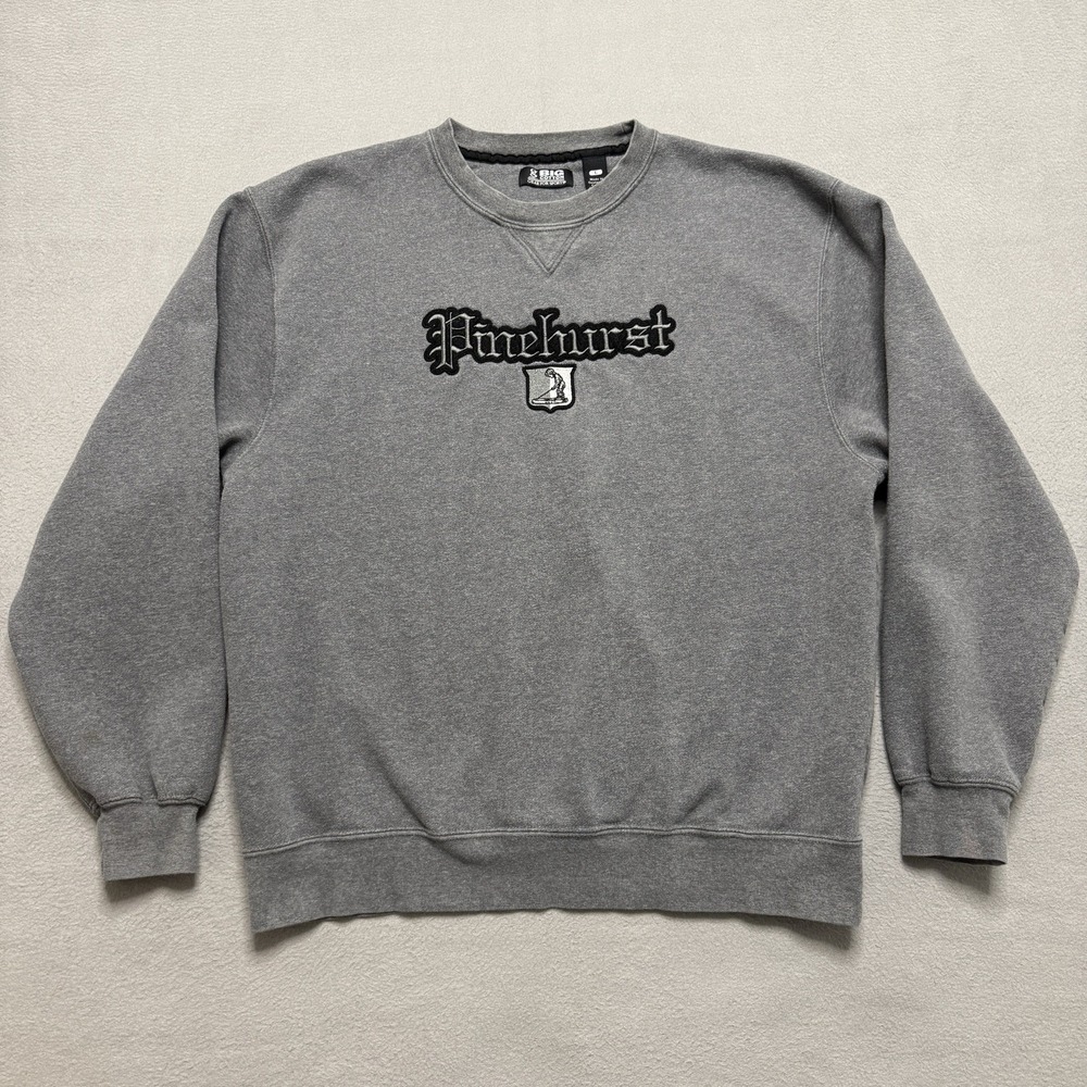 PInehurst Sweatshirt Mens Large Gray Fleece Golf Casual Pullover Crew Neck Gear